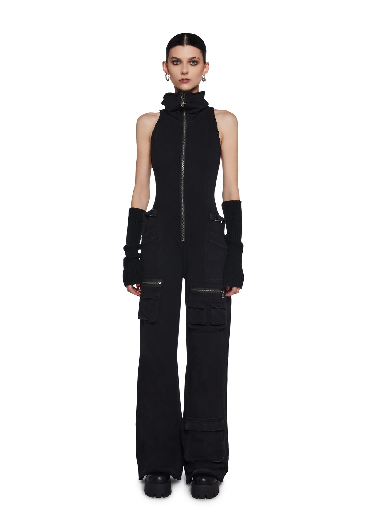 Warp Sleeveless Cargo Jumpsuit