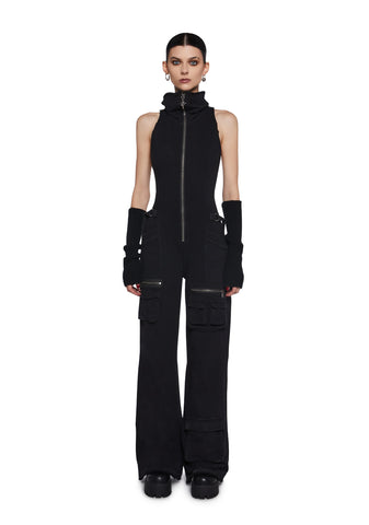 Warp Sleeveless Cargo Jumpsuit
