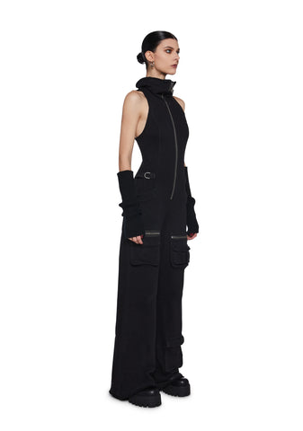 Warp Sleeveless Cargo Jumpsuit