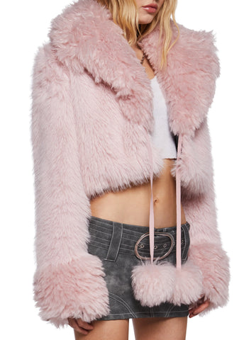 Clare Faux Fur Cropped Jacket