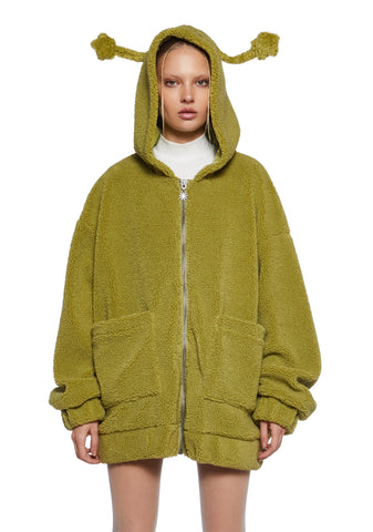 In Your Orbit Hooded Sherpa Jacket