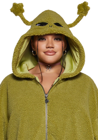 In Your Orbit Hooded Sherpa Jacket