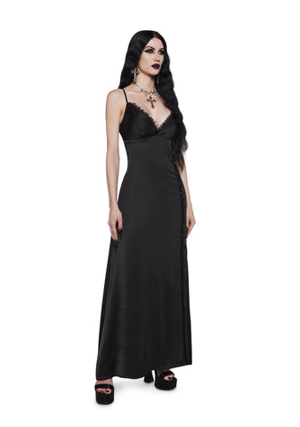 Bewitching Moon Satin Maxi Dress