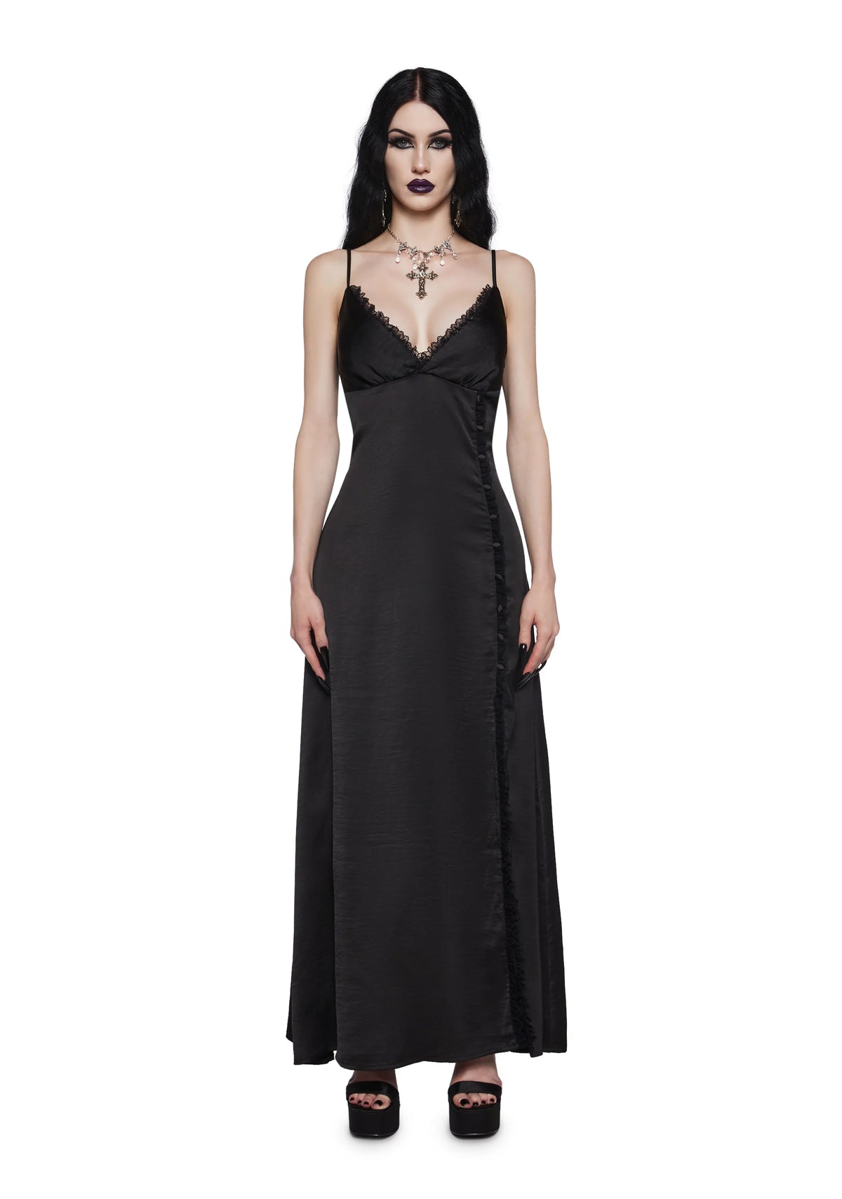 Bewitching Moon Satin Maxi Dress