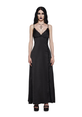 Bewitching Moon Satin Maxi Dress