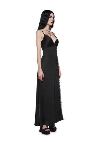 Bewitching Moon Satin Maxi Dress