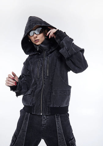 Warp Denim Bomber Jacket