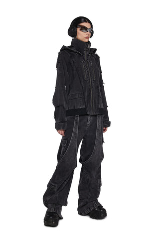 Warp Denim Bomber Jacket