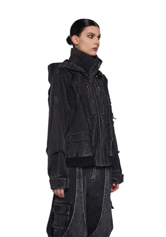 Warp Denim Bomber Jacket