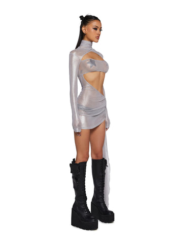 Dreamland Dancer Bodycon Dress - Silver