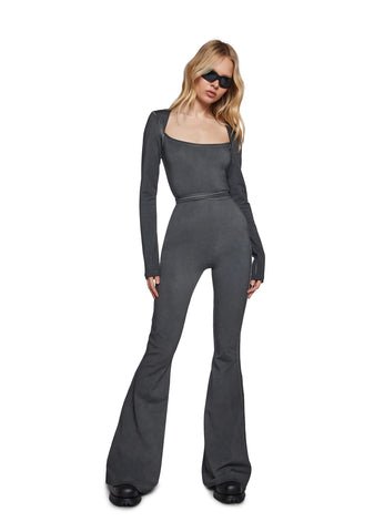 Pitch Open Back Jumpsuit - Gray