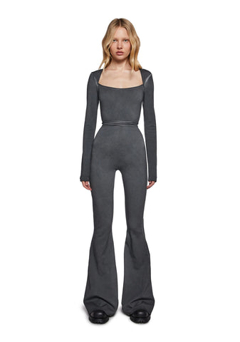 Pitch Open Back Jumpsuit - Gray