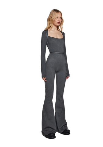Pitch Open Back Jumpsuit - Gray