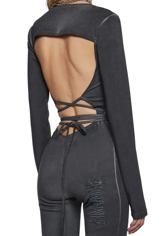 Pitch Open Back Jumpsuit - Gray