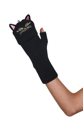 Purrfect Cat Fingerless Gloves