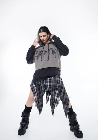 Warp Plaid Midi Skirt