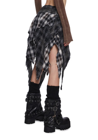 Warp Plaid Midi Skirt