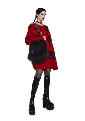 Nocturnal Edge Fuzzy Shoulder Bag