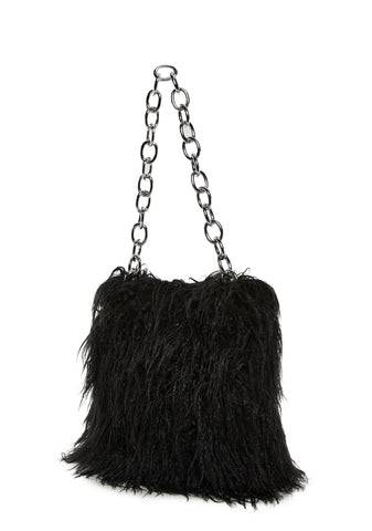 Nocturnal Edge Fuzzy Shoulder Bag