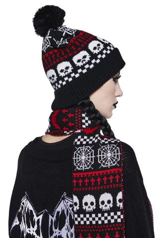 Spooky Wishes Beanie And Scarf Set