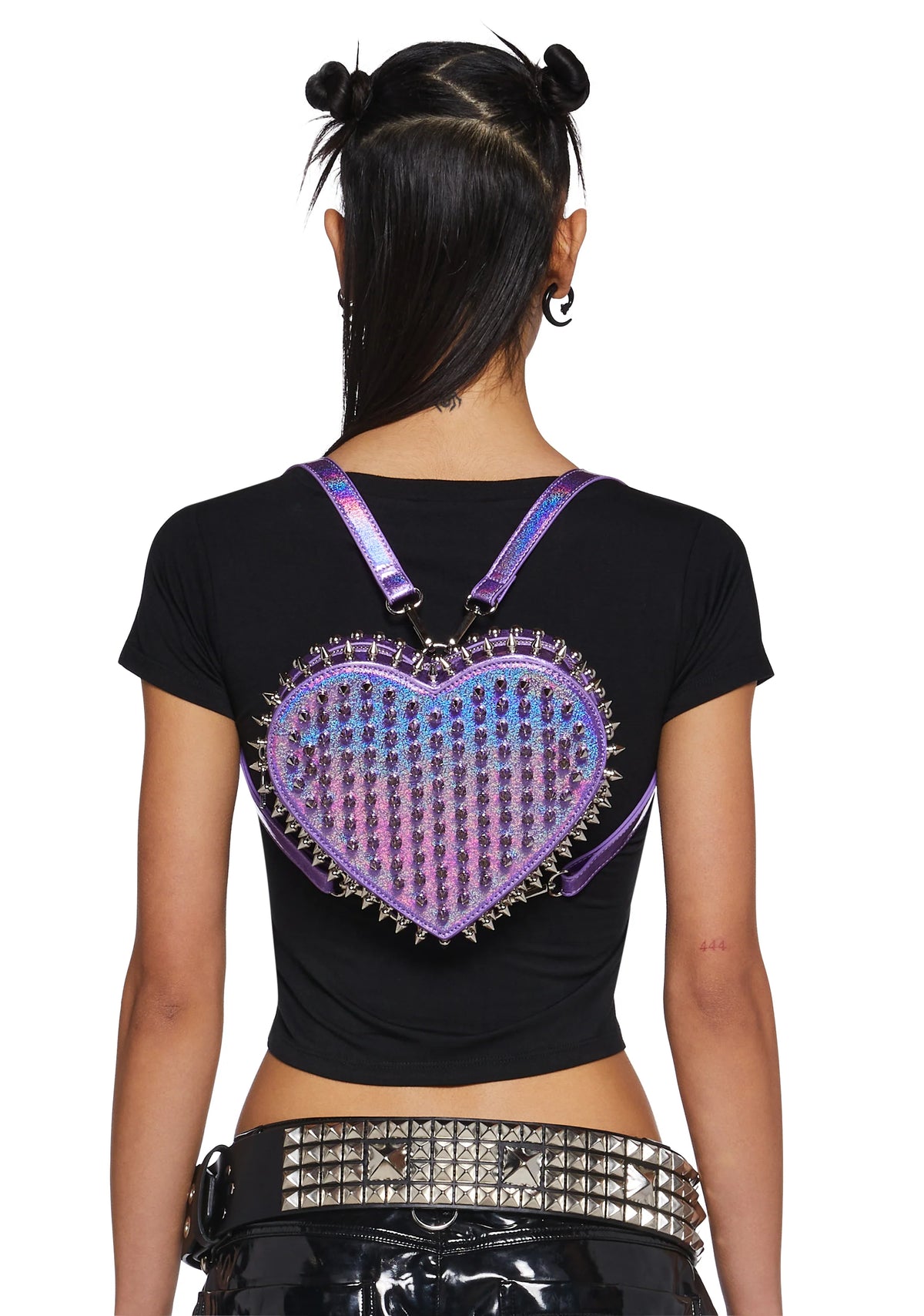 Reckless Devotion Studded Backpack - Purple