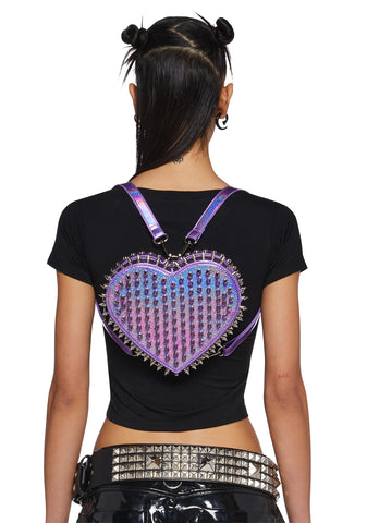 Reckless Devotion Studded Backpack - Purple