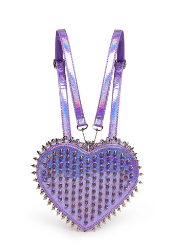 Reckless Devotion Studded Backpack - Purple
