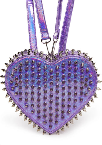 Reckless Devotion Studded Backpack - Purple