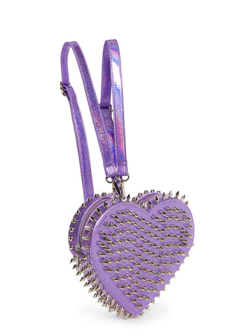 Reckless Devotion Studded Backpack - Purple