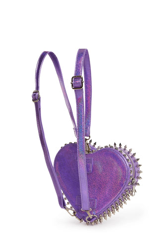 Reckless Devotion Studded Backpack - Purple