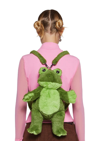 Toadally Rad Frog Plush Backpack