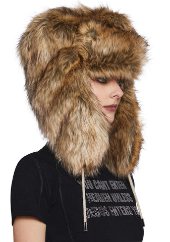 Midnight Faux Fur Hat