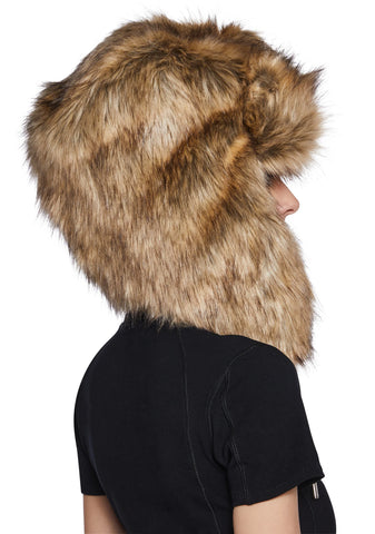 Midnight Faux Fur Hat