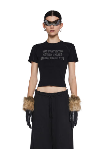 Midnight Faux Fur Gloves