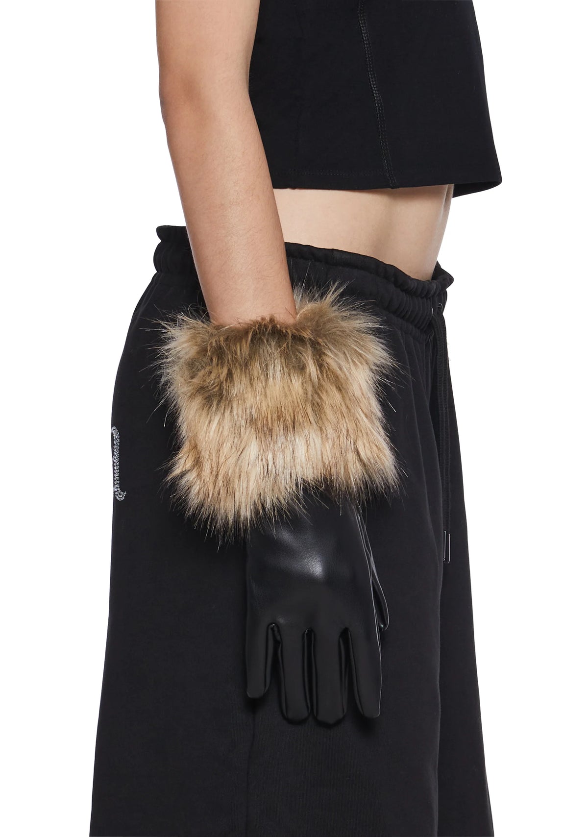 Midnight Faux Fur Gloves