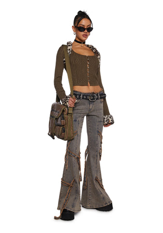 Straight Edge Corset And Shrug Set