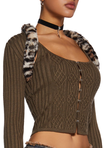 Straight Edge Corset And Shrug Set