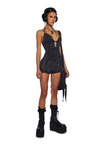 System Breakdown Knit Romper