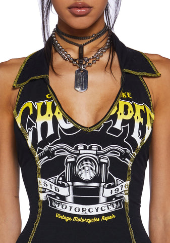 Rev Me Up Halter Dress