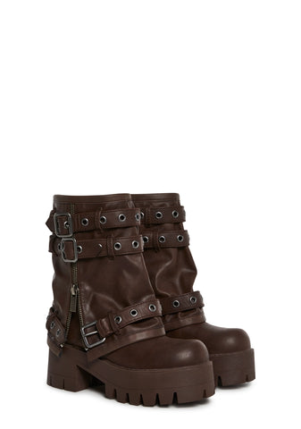 Warp Combat Boots - Brown