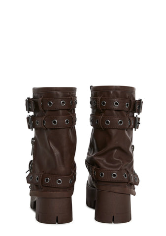 Warp Combat Boots - Brown