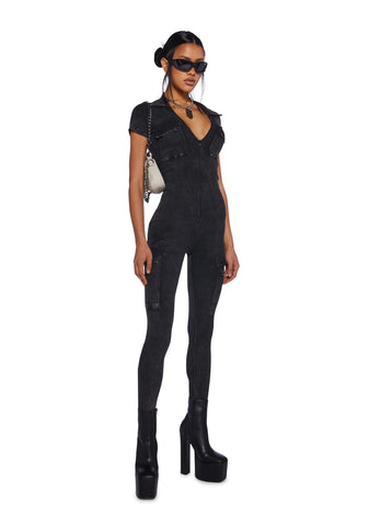 Hang Tough Cargo Jumpsuit - Gray