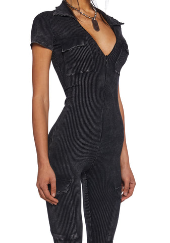 Hang Tough Cargo Jumpsuit - Gray