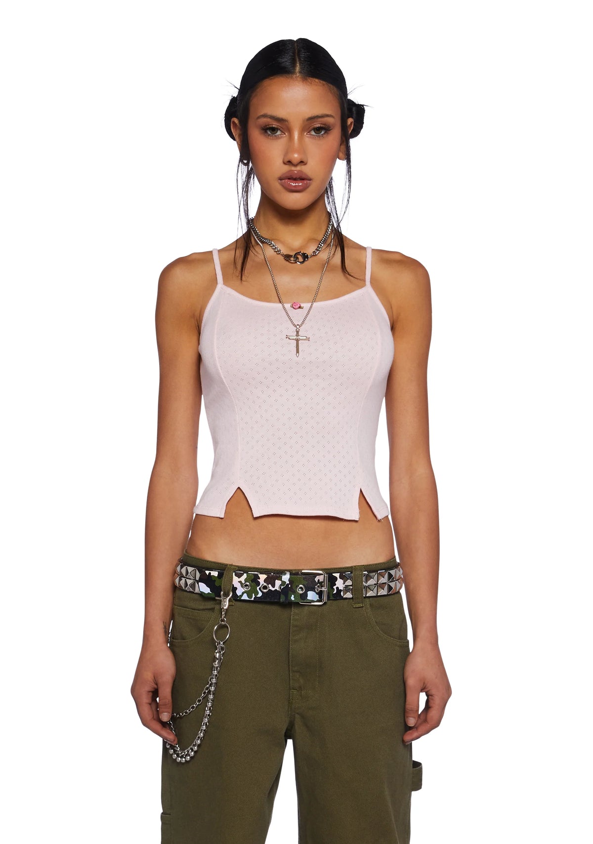 Don’t Smile Back Pointelle Cami Tank