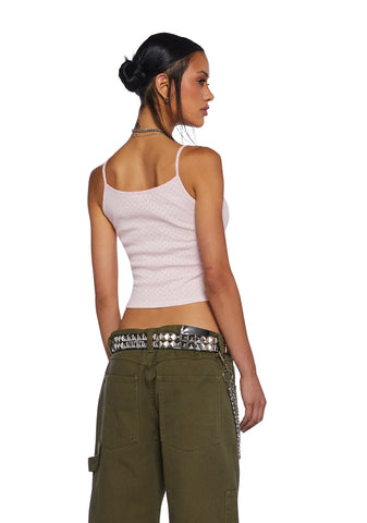 Don’t Smile Back Pointelle Cami Tank