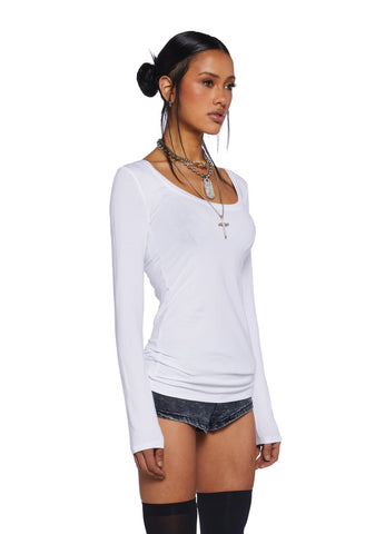 Casual Meetups Long Sleeve Top - White
