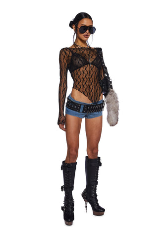 Breaking Up Long Sleeve Top - Black