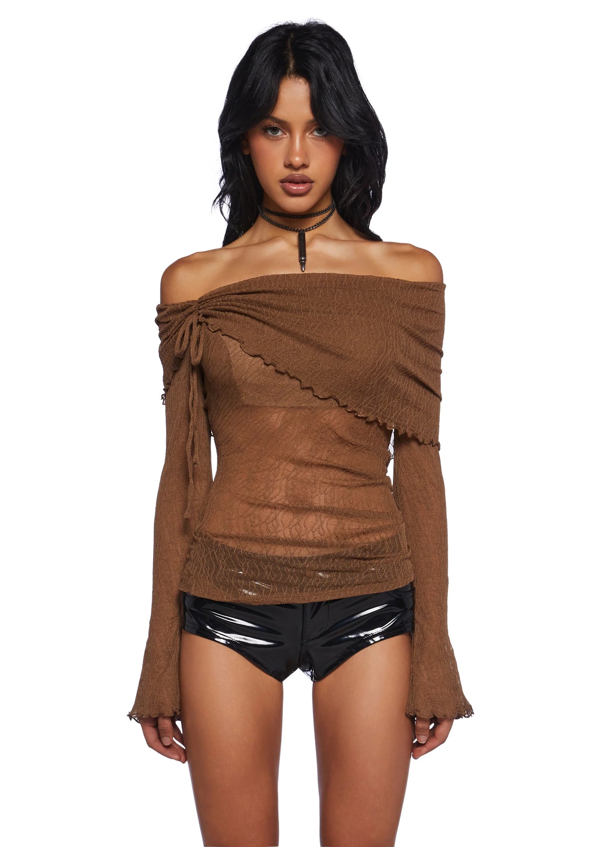 Only Yours Long Sleeve Top - Brown