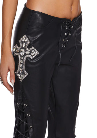 Ring In The Bling Lace-Up Trousers