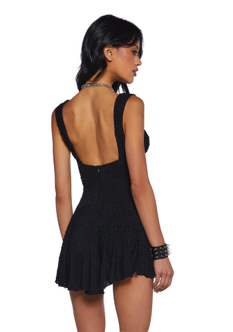 I Could Care Less Mini Dress - Black